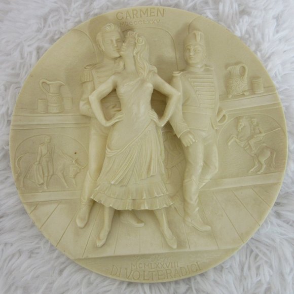 Carmen Italian Opera Gino Ruggeri Alabaster Sculpture Collector Plate - Picture 1 of 6
